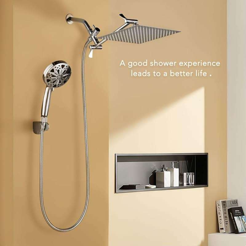 Razime 12''Rainfall Shower Head with Handheld Combo High Pressure 8+2 MODE built-in power wash, Stainless Steel Chrome Showerhead with 11'' Extension Arm Height/Angle Adjustable with Holder&60"Hose - Image 7