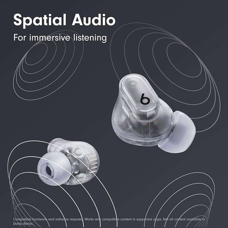 Beats Studio Buds + | True Wireless Noise Cancelling Earbuds, Enhanced Apple & Android Compatibility, Built-in Microphone, Sweat Resistant Bluetooth Headphones, Spatial Audio - Transparent - Image 4