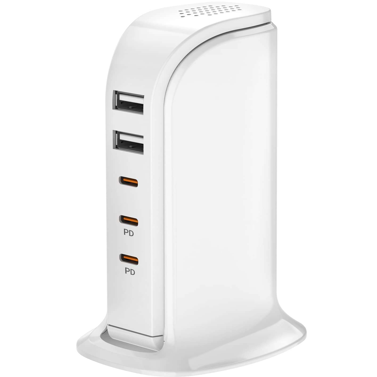 USB C Charger Block Multiport Upoy, Upgrade Charging Station with 3 Type-C PD 20W and 2 USB Ports, Desktop USB Tower Hub for Mutiple Devices, Travel/Home Power Adapter, Worldwide Compatible - Image 1