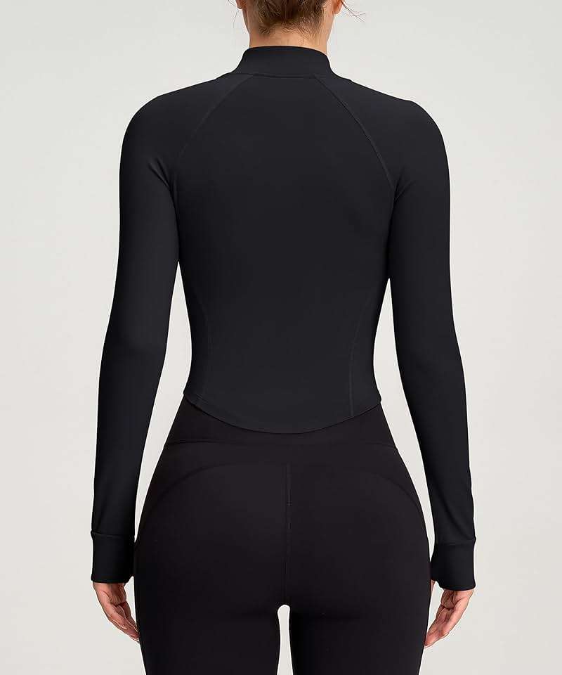 colorskin Womens Zip Up Bbl Jacket Lightweight Cropped Athletic Jacket Track Gym Workout Jackets for Running Yoga Hiking - Image 3