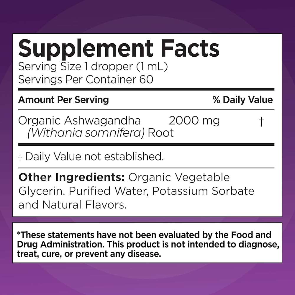 Ashwagandha KSM 66 Drops, 2000mg Natural Berry Flavor - Ashwagandha Supplements for Women, Ksm-66 Ashwaganda Extract for Immune Support, Performance, Heart Health - 60 Servings - Image 2