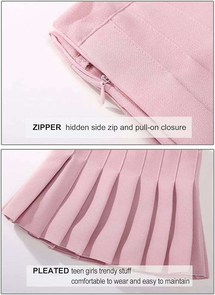UTTPLL Toddler-Pleated-Skirt-School-Uniform Elastic Waist Skort Shorts Little Kid Girls Student Tennis Mini Scooter Skirts - Image 4