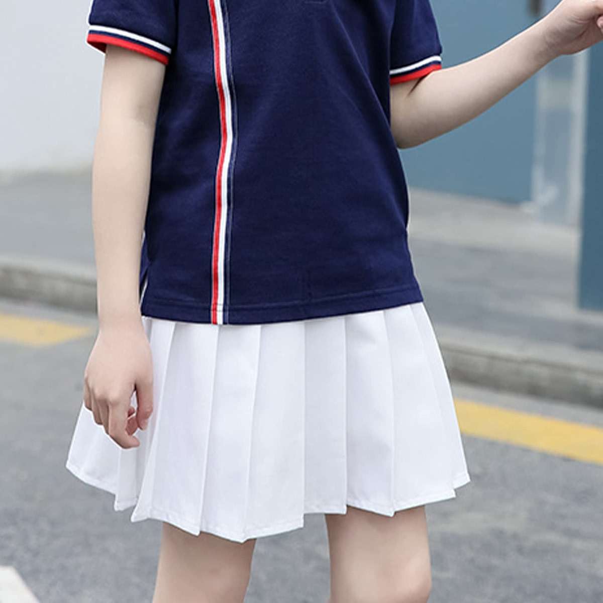 UTTPLL Toddler-Pleated-Skirt-School-Uniform Elastic Waist Skort Shorts Little Kid Girls Student Tennis Mini Scooter Skirts - Image 6
