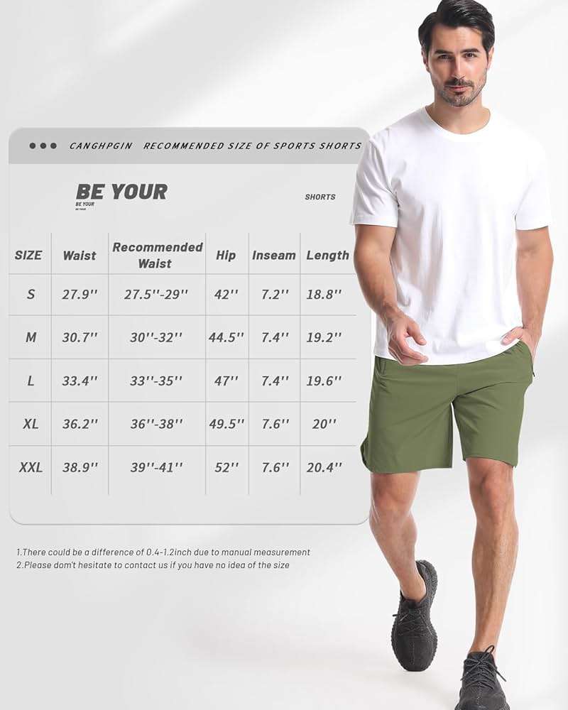 CANGHPGIN 2 Pack Mens Workout Athletic Shorts 7 inch Inseam Quick Dry Hiking Shorts Men Lightweight Sports Gym Shorts Running - Image 6
