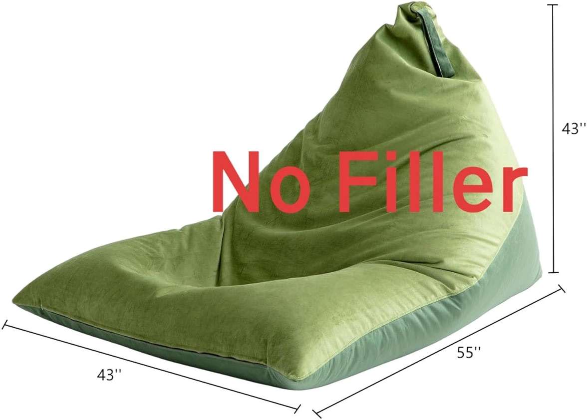 Nobildonna Stuffed Animal Storage Bean Bag Chair Cover for Kids (No Filler), 400L Extra Large Premium Velvet Lazy Sofa Cover, Washable Ultra Soft Triangular Bean Bag Chair Cover (Green) - Image 3