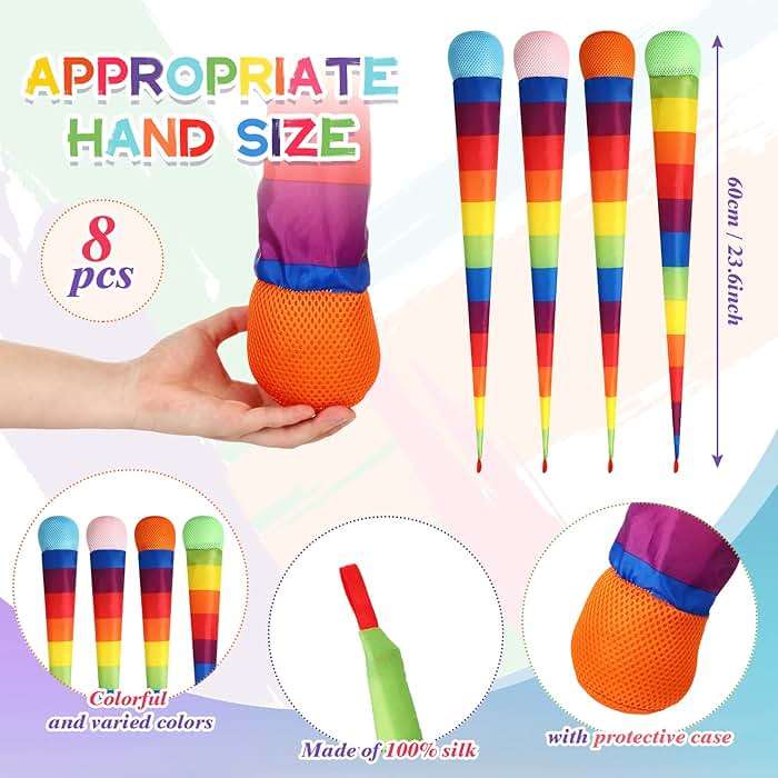 Leyndo 8 Pcs 26 Inch Throw and Catch Balls with Rainbow Tail, Fun Colorful Sports Comet Balls Playground Toys for School Classroom Beach Outdoor Camping Healthy and Fun Games (Multi Color) - Image 3