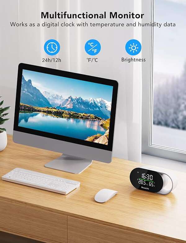 GoveeLife Smart Air Quality Monitor with PM2.5, WiFi, Temperature & Humidity Sensors, LED Display, 2s Refresh, 2-Year Data Storage, for Home & Office Wired - Image 6