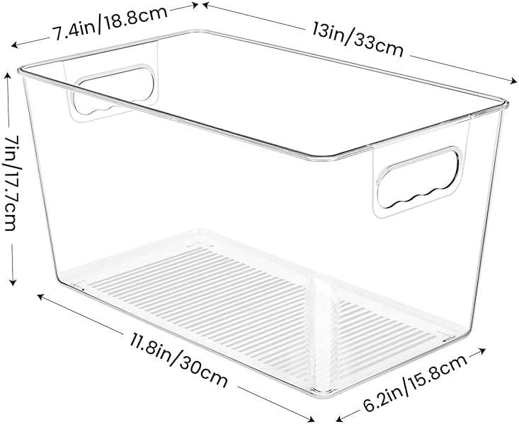 YIHONG Clear Plastic Storage Bins, 8 Pack Pantry Organizer Bins with Handle for Kitchen, Freezer,Cabinet,Closet Organization and Storage(XL) - Image 3