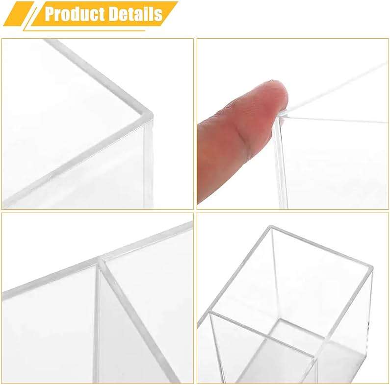 Cerpourt Clear Makeup Brush Organizer,Acrylic Cosmetic Brushes Storage Holder with 3 Slots,Pencil Pen Holder for Desk,Desk Organizer and Accessories for Vanity - Image 7