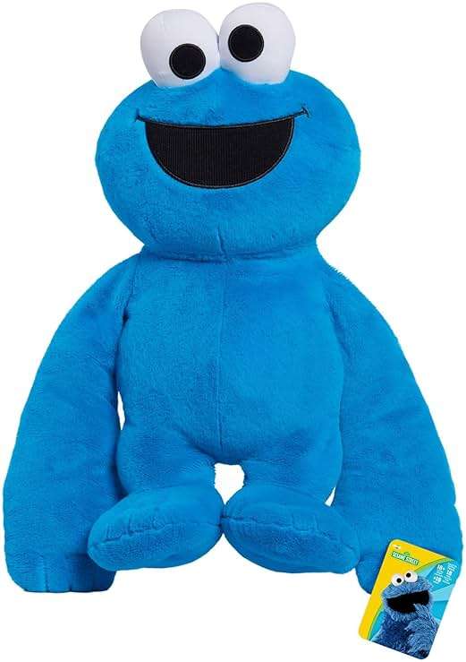 Sesame Street Monster Hugs Cookie Monster Weighted Sensory Plushie, Blue, Kids Toys for Ages 18 Month, Amazon Exclusive by Just Play - Image 1