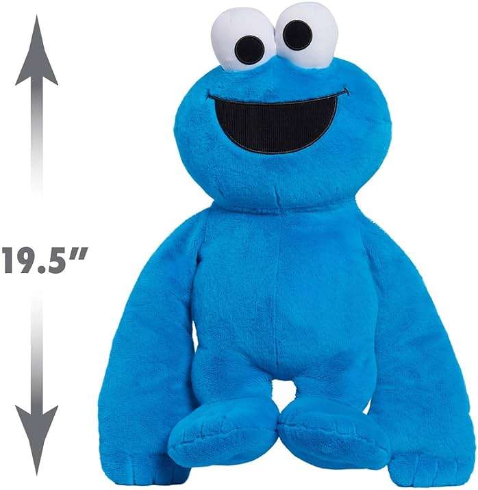 Sesame Street Monster Hugs Cookie Monster Weighted Sensory Plushie, Blue, Kids Toys for Ages 18 Month, Amazon Exclusive by Just Play - Image 2