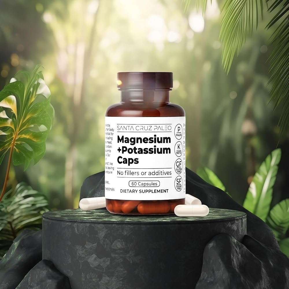 Santa Cruz Paleo Magnesium + Potassium Caps, Supplement for Men and Women, Paleo, Keto, Sugar & Gluten Free, Magnesium Glycinate 166mg and Potassium Citrate 38mg per Serving, American Made, 60 Caps - Image 2