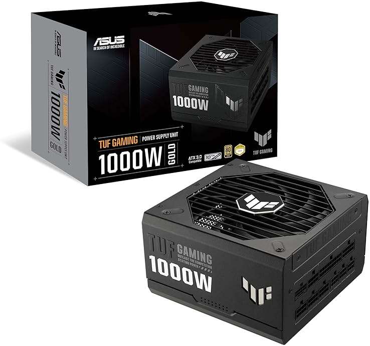 ASUS TUF Gaming 1000W Gold (1000 Watt, ATX 3.0 Compatible Fully Modular Power Supply, 80+ Gold Certified, Military-Grade Components, Dual Ball Bearing, Axial-tech Fan, PCB Coating, 10 Year Warranty) - Image 1