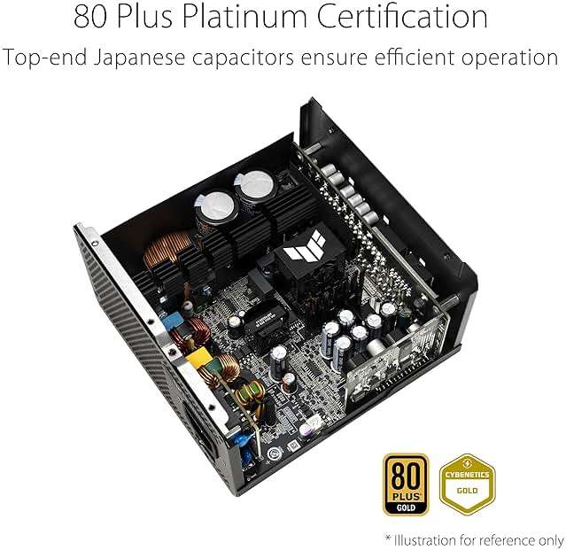 ASUS TUF Gaming 1000W Gold (1000 Watt, ATX 3.0 Compatible Fully Modular Power Supply, 80+ Gold Certified, Military-Grade Components, Dual Ball Bearing, Axial-tech Fan, PCB Coating, 10 Year Warranty) - Image 4