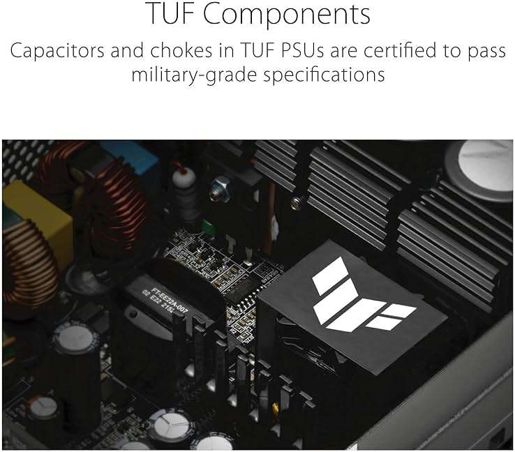 ASUS TUF Gaming 1000W Gold (1000 Watt, ATX 3.0 Compatible Fully Modular Power Supply, 80+ Gold Certified, Military-Grade Components, Dual Ball Bearing, Axial-tech Fan, PCB Coating, 10 Year Warranty) - Image 5