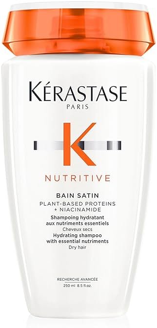 Kerastase Nutritive Bain Satin Shampoo | Gently Cleanses & Replenishes Moisture for Soft, Shiny Hair | With Plant-Based Proteins & Niacinamide | For Fine to Medium Dry Hair - Product Image