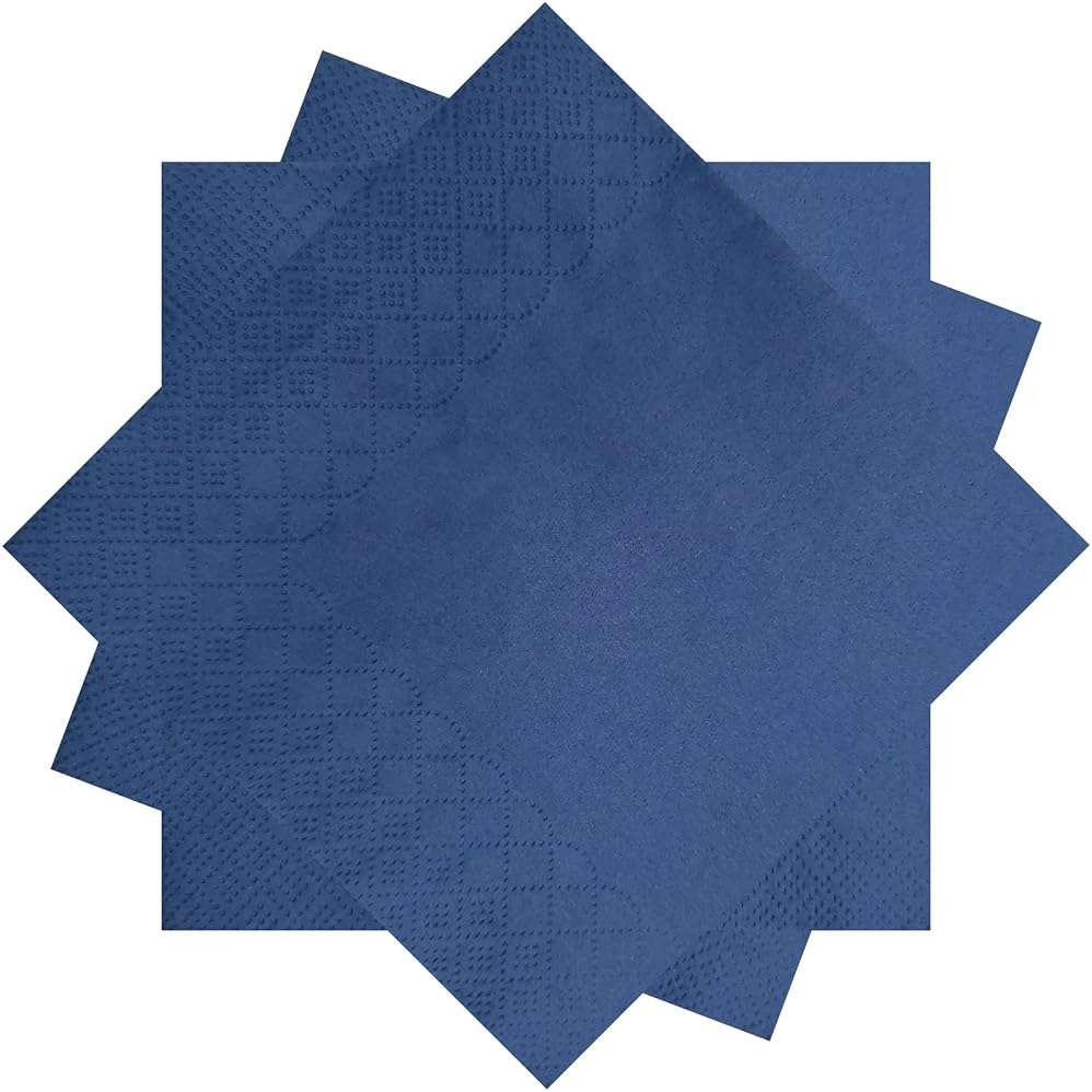 300 Count Navy Blue Beverage Napkins,2-Ply Navy Cocktail Napkins,Disposable Blue Party Napkins for Dinner Wedding Birthday Party Graduation - Image 1