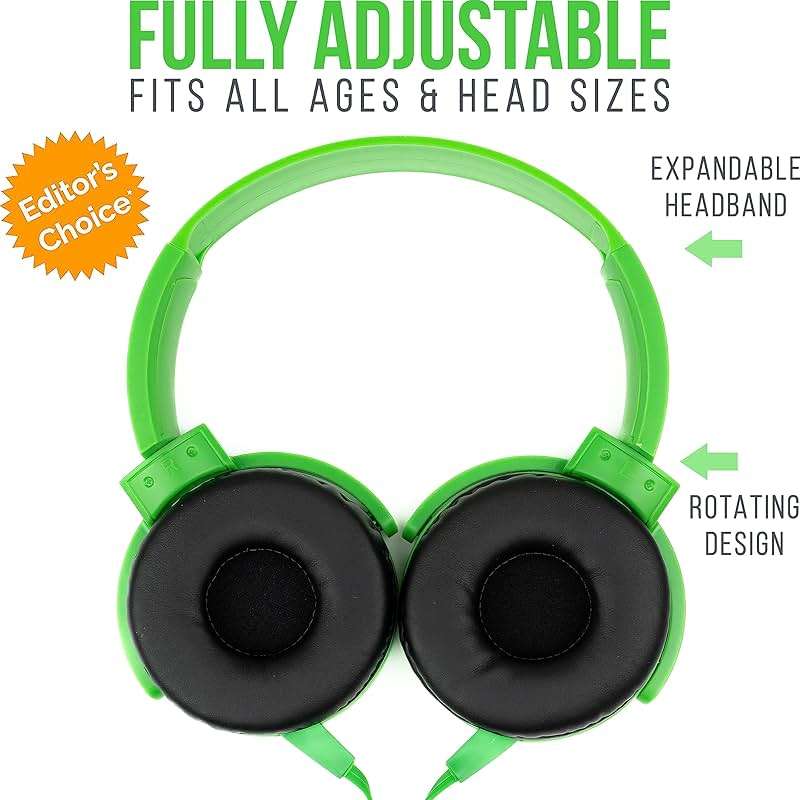 Barks Classroom Headphones Bulk 10 Pack (Select Color, On-Ear, Wired 3.5mm) | Durable Everyday Student Use, Colorful Class Set, Tangle-Free Cords, Adjustable Fit All-Day Comfort, Easy Clean, K-12 Schools - Image 4