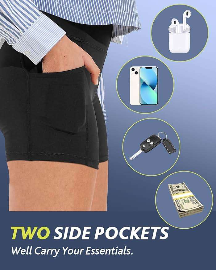 CAMPSNAIL Biker Shorts Women with Pockets - 3"/5"/8" High Waisted Workout Spandex Tummy Control Gym Running Yoga Shorts - Image 3