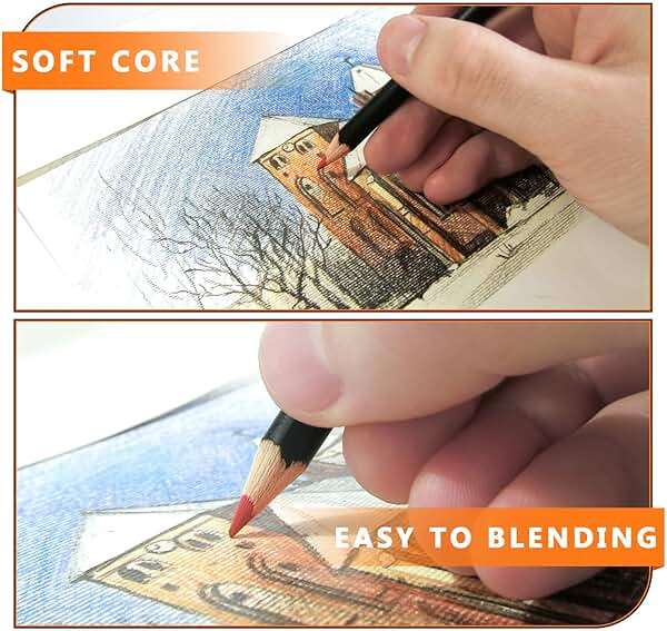 Drawdart 75 PCS Colored Pencils for Adult Coloring Books, 72 Colored Pencils with Zipper Case, Sharpener, Soft Core Oil-Based Coloring Pencils for Artists Drawing Sketching Blending Shading - Image 6