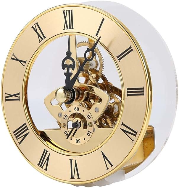Clock Insert, Mini Insert Metal 86mm Built in Round Quartz Head Desk Craft Accessories ound Clock Insert Quartz Clock Fit up Movement Miniature - Product Image