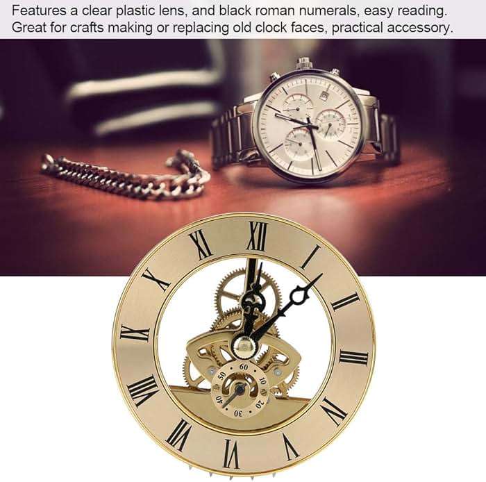 Clock Insert, Mini Insert Metal 86mm Built in Round Quartz Head Desk Craft Accessories ound Clock Insert Quartz Clock Fit up Movement Miniature - Image 3