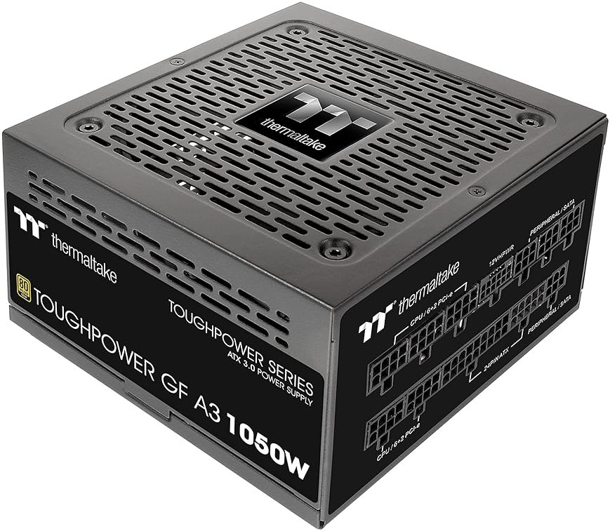 Thermaltake Toughpower GF A3 1050W, True 600W 12V-2x6 Connectors on PSU & NVIDIA RTX 50 Series, ATX 3.1/PCI-E 5.1, 80+ Gold, SLI/Crossfire Ready Power Supply, PS-TPD-1050FNFAGU-L, 10 Year Warranty - Product Image