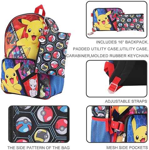 BIOWORLD, Boys, Youth Five-Piece Backpack Set (Little Kid/Big Kid), Aop, One Size - Image 6