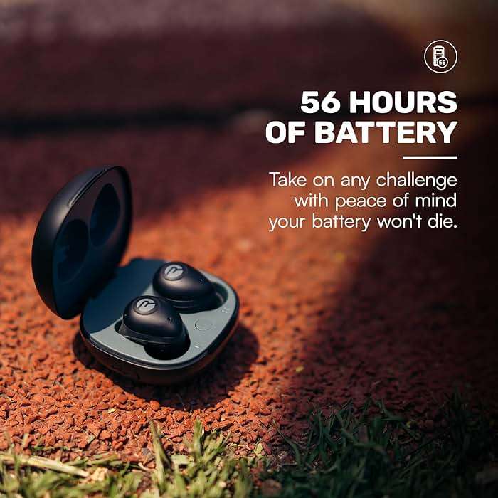 Raycon Fitness Bluetooth Wireless Earbuds + Microphone with Active Noise Canceling, Sweat & Water-Resistant Earphones, Running Headphones, Ear Buds Wireless Bluetooth 56 Hours Playtime (Black) - Image 3