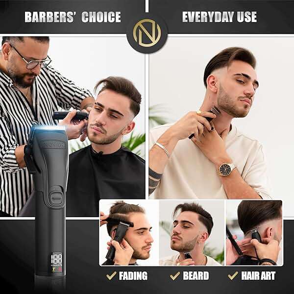 Novah Professional Hair Clippers for Men, Professional Barber Clippers, Electric Mens Cordless Hair Clipper for Barbers Haircut Kit Fade, Maquina de Cortar Cabello - Image 3