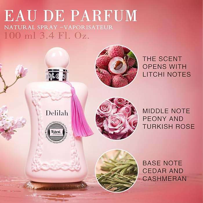 Hybrid & Company Delilah Compelling Captivating Fragrance For Women Floral Scent Womens Perfume, 3.4 Fl Oz - Image 3