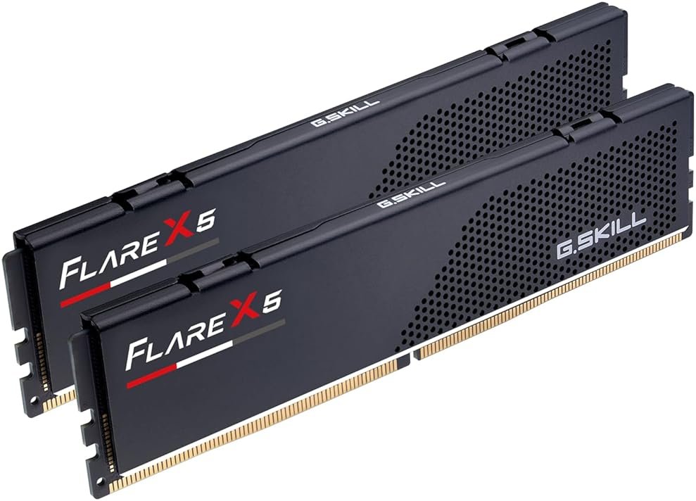 G.SKILL Flare X5 Series DDR5 RAM (AMD EXPO) 32GB (2x16GB) 6000MT/s CL30-38-38-96 1.35V Desktop Computer Memory U-DIMM - Matte Black (F5-6000J3038F16GX2-FX5) - Product Image