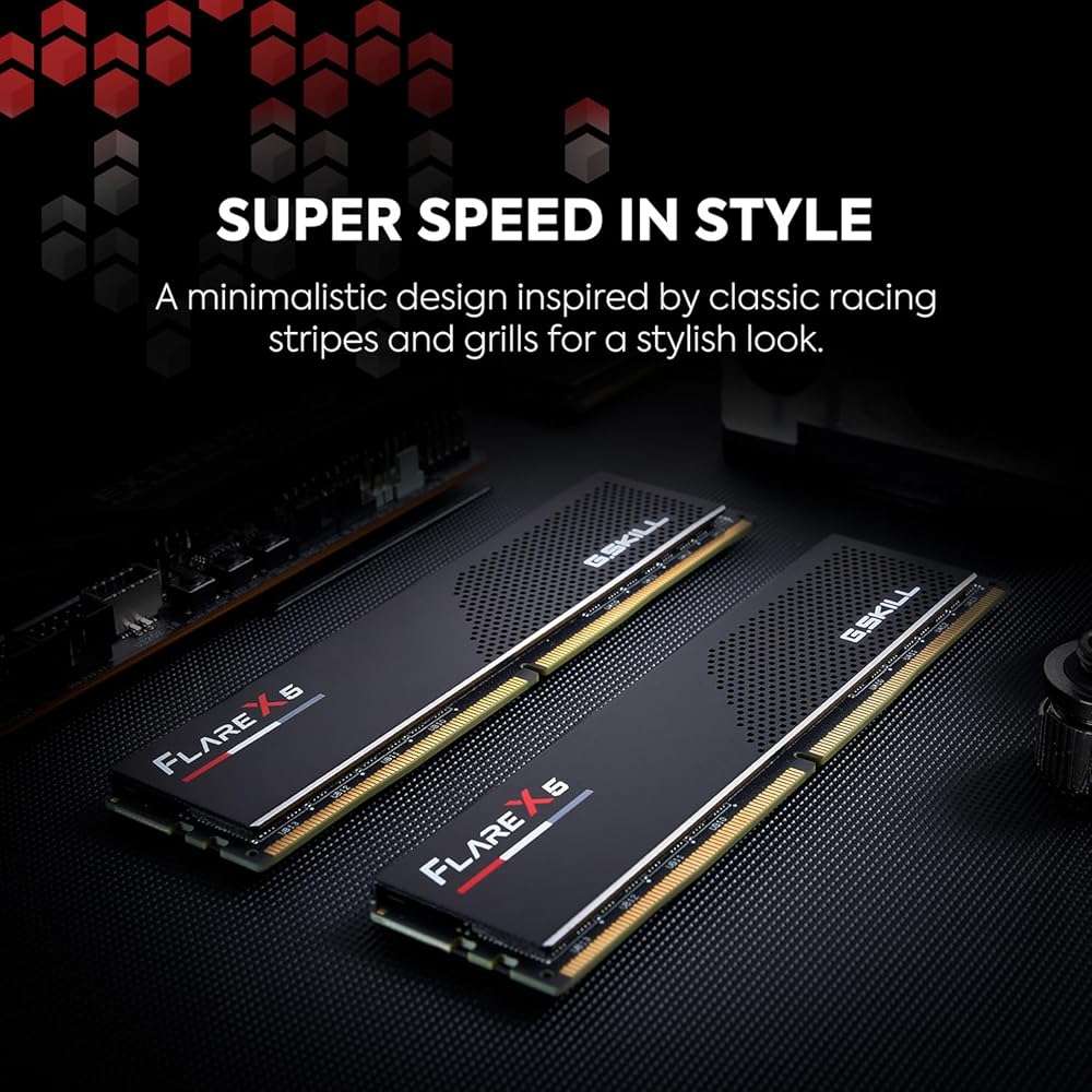 G.SKILL Flare X5 Series DDR5 RAM (AMD EXPO) 32GB (2x16GB) 6000MT/s CL30-38-38-96 1.35V Desktop Computer Memory U-DIMM - Matte Black (F5-6000J3038F16GX2-FX5) - Image 3