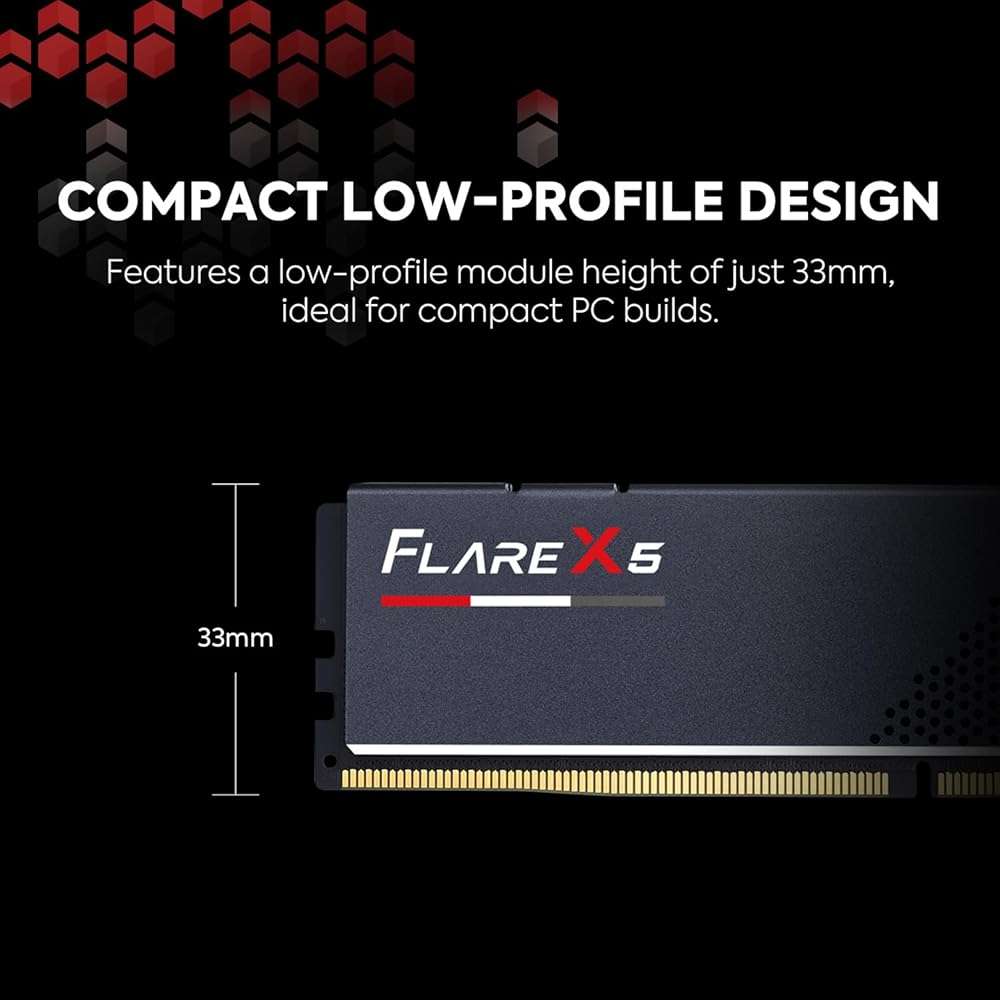 G.SKILL Flare X5 Series DDR5 RAM (AMD EXPO) 32GB (2x16GB) 6000MT/s CL30-38-38-96 1.35V Desktop Computer Memory U-DIMM - Matte Black (F5-6000J3038F16GX2-FX5) - Image 4