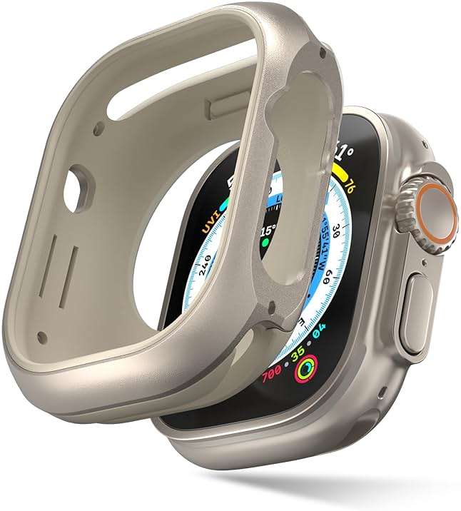 SwitchEasy Aircraft-Grade Aluminum Apple Watch Ultra 2 Case & Ultra Case 49mm, Aluminum Shell with Shock-Absorbing Inner Bumper Maxed Protection, Odyssey - Titanium - Image 1