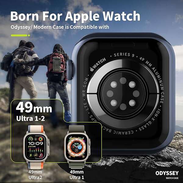 SwitchEasy Aircraft-Grade Aluminum Apple Watch Ultra 2 Case & Ultra Case 49mm, Aluminum Shell with Shock-Absorbing Inner Bumper Maxed Protection, Odyssey - Titanium - Image 2