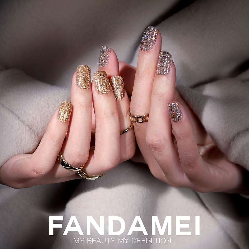 FANDAMEI Press on Nails, 24 Colors 576PCS Press on Nails Short Square Matte Glossy. Glitter Nails Short Round. Natural Fit Lightweight Fake Nails Natural for Nail Art - Image 3