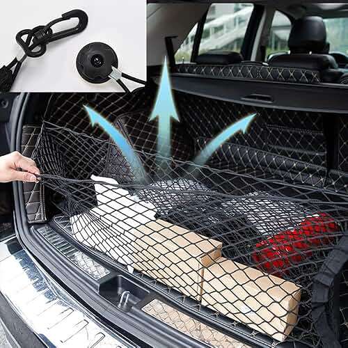 Car Rear Cargo Net with Good Elasticity&Tensile Strength Trunk Net Organizer for SUV Truck,Ideal Car Net Keeps Overlanding Accessories (L 43.3''x15.74'') - Image 5