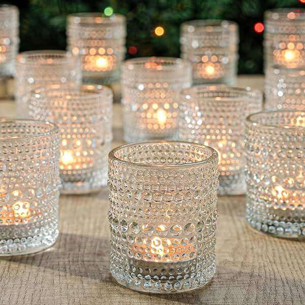 TRIRITE 36 Pcs Clear Votive Candle Holders for Wedding, 2x2.5 Elegant Tealight Candle Holder, Vintage Tea Light Holders for Bridal Shower & Table Centerpieces - Image 1