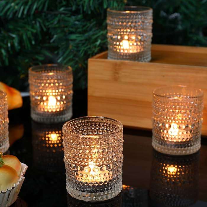 TRIRITE 36 Pcs Clear Votive Candle Holders for Wedding, 2x2.5 Elegant Tealight Candle Holder, Vintage Tea Light Holders for Bridal Shower & Table Centerpieces - Image 5