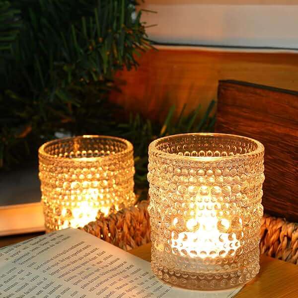 TRIRITE 36 Pcs Clear Votive Candle Holders for Wedding, 2x2.5 Elegant Tealight Candle Holder, Vintage Tea Light Holders for Bridal Shower & Table Centerpieces - Image 8