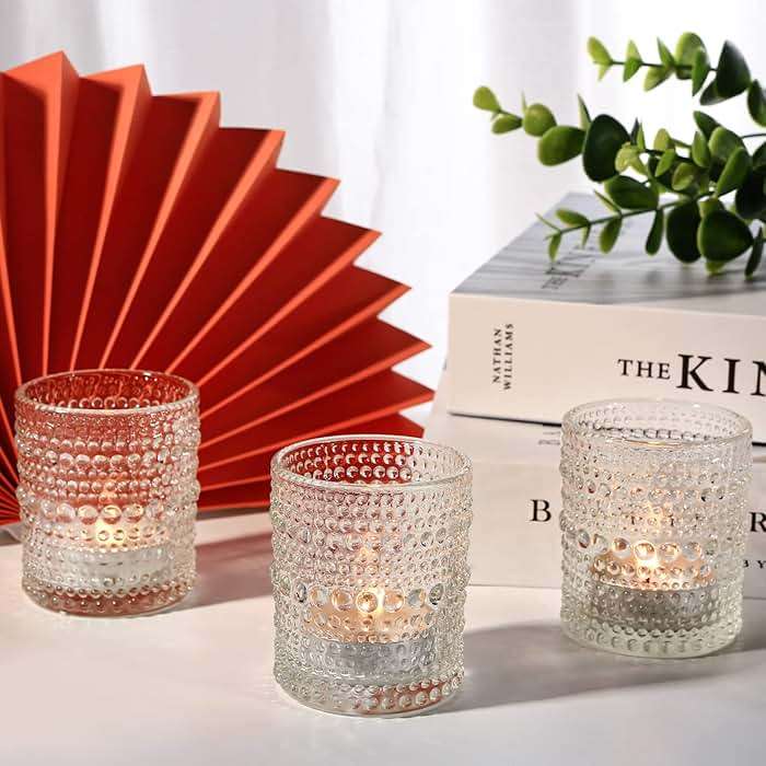 TRIRITE 36 Pcs Clear Votive Candle Holders for Wedding, 2x2.5 Elegant Tealight Candle Holder, Vintage Tea Light Holders for Bridal Shower & Table Centerpieces - Image 9