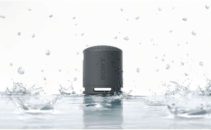 Sony SRS-XB100 Wireless Bluetooth Portable Lightweight Super-Compact Travel Speaker, Durable IP67 Waterproof & Dustproof Shower Speaker, 16 Hour Battery, Versatile Strap, & Hands-free Calling, Black - Image 5