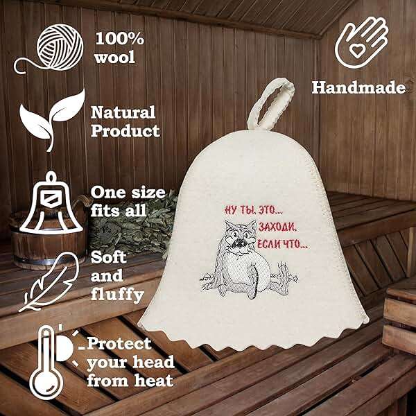 ASKOLD Wool Sauna Banya Hat for Men and Women Finnish Banya Cap for Women and Men Wool Felt Sauna Hat to Protect Hair White - Image 6