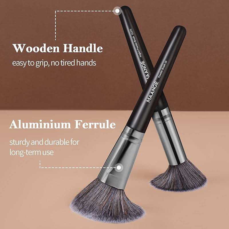 MAANGE Makeup Brushes, 25pcs Makeup Brush Set Premium Synthetic Concealer Blush Foundation Eyeshadow Brush Professional Make up Brushes with Gift Box(Black) - Image 4