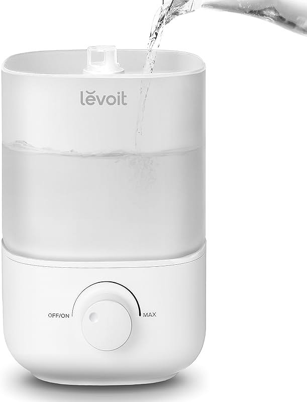 LEVOIT Top Fill Humidifiers for Bedroom, 2.5L Tank for Large Room, Easy to Fill & Clean, 28dB Quiet Cool Mist Air Humidifier for Home Baby Nursery & Plants, Auto Shut-off for Safety, 25H - Product Image