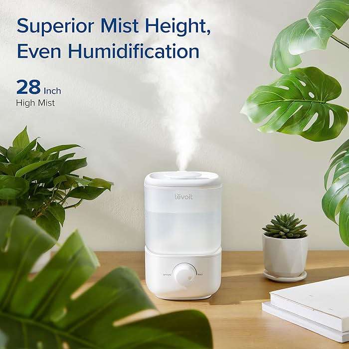 LEVOIT Top Fill Humidifiers for Bedroom, 2.5L Tank for Large Room, Easy to Fill & Clean, 28dB Quiet Cool Mist Air Humidifier for Home Baby Nursery & Plants, Auto Shut-off for Safety, 25H - Image 5