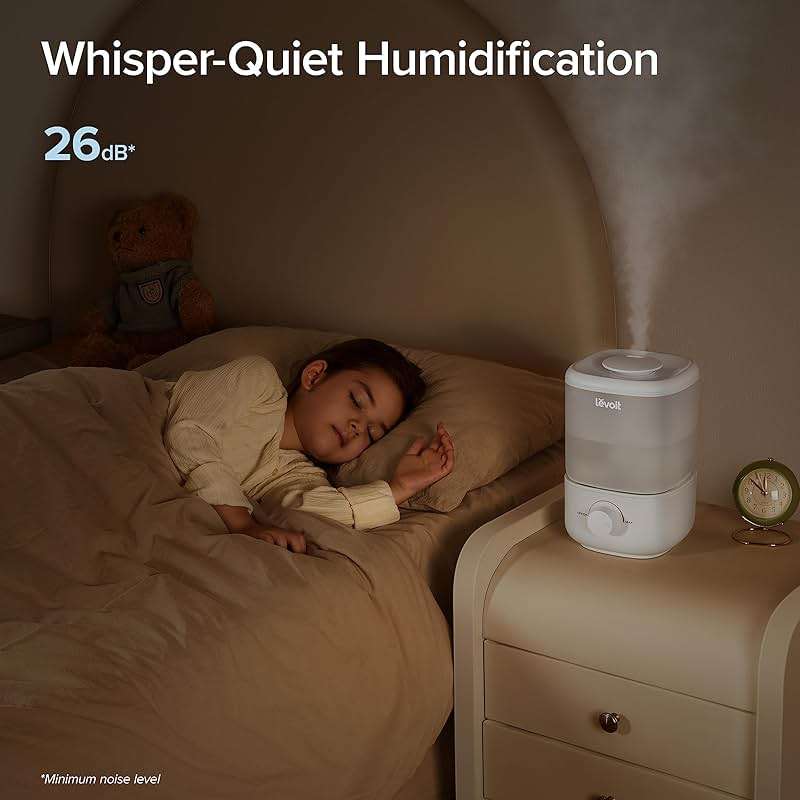 LEVOIT Top Fill Humidifiers for Bedroom, 2.5L Tank for Large Room, Easy to Fill & Clean, 28dB Quiet Cool Mist Air Humidifier for Home Baby Nursery & Plants, Auto Shut-off for Safety, 25H - Image 6
