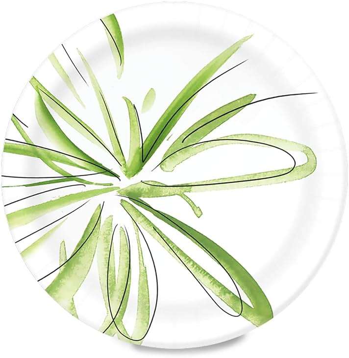 Amazon Basics Everyday Disposable Paper Plates, 8.62 Inch, Microwave-Safe, Cut Resistant, Soak-Proof, 100 Count, Packaging May Vary - Image 3