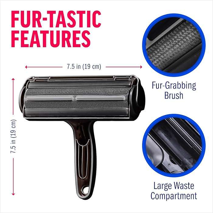 ChomChom Roller Pet Hair Remover – Original Size Reusable Lint Roller for Cat & Dog Hair on Furniture, Couch, Carpet, Car, Rugs & Bedding – Portable, Eco-Friendly (Black) - Image 2